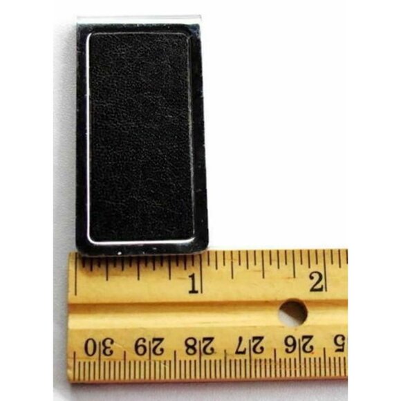 Money Clip Silver Tone & Black Wallet Credit Card Cash ID Holder - Picture 4 of 5